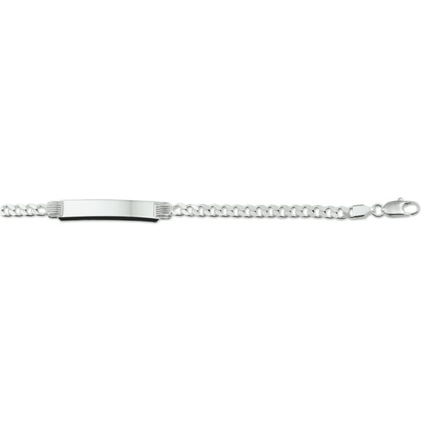 graveerarmband gourmette 4-zijdes geslepen plaat 8 mm 20 cm zilver wit - Afbeelding 2