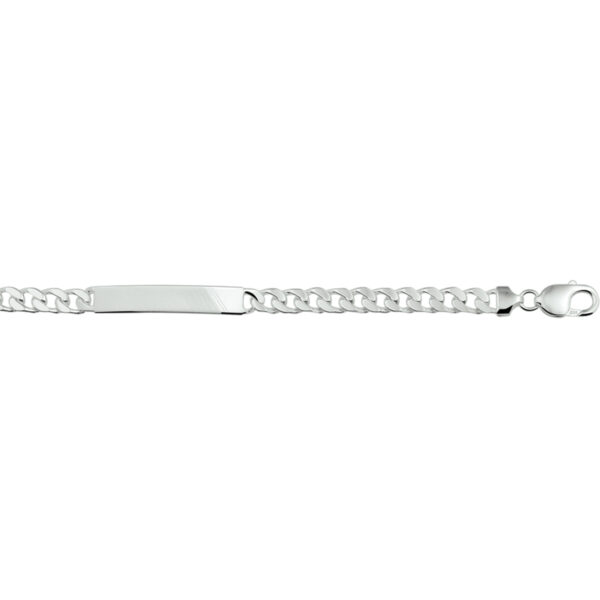 graveerarmband gourmette 6-zijdes geslepen plaat 7 mm 21 cm zilver wit - Afbeelding 2