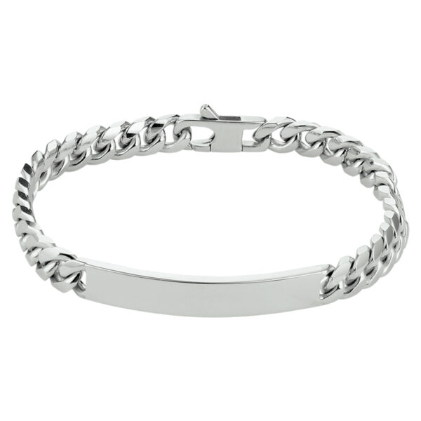 graveerarmband gourmette 6-zijdes geslepen plaat 7,0 mm 20,5 cm zilver gerhodineerd