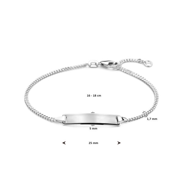 graveerarmband gourmette plaat 5,0 mm 16 - 18 cm zilver wit - Afbeelding 3