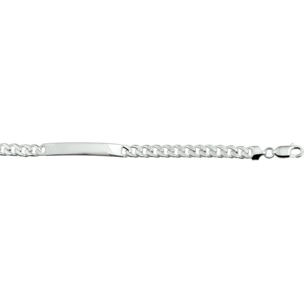 graveerarmband gourmette plaat 8 mm 21 cm zilver wit - Afbeelding 2