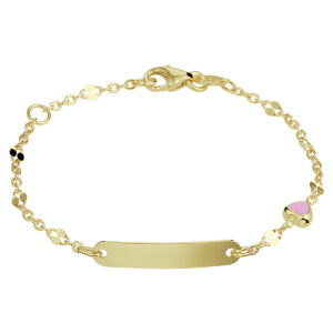 graveerarmband hart plaat 4 mm 11 - 13 cm 14K geelgoud