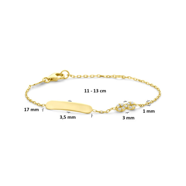 graveerarmband infinity zirkonia 11 - 13 cm 14K geelgoud - Afbeelding 3