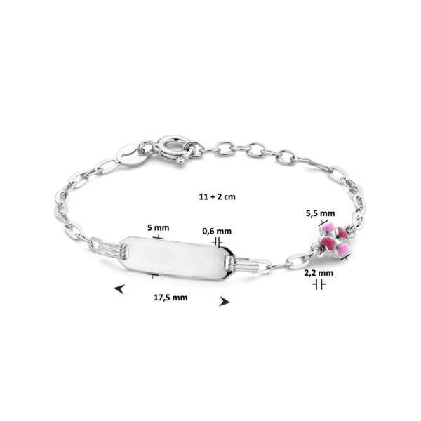 graveerarmband klaver plaat 5,0 mm 11 + 2 cm zilver gerhodineerd - Afbeelding 3