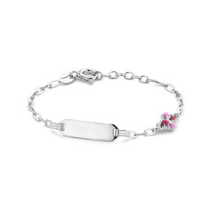 graveerarmband klaver plaat 5,0 mm 11 + 2 cm zilver gerhodineerd