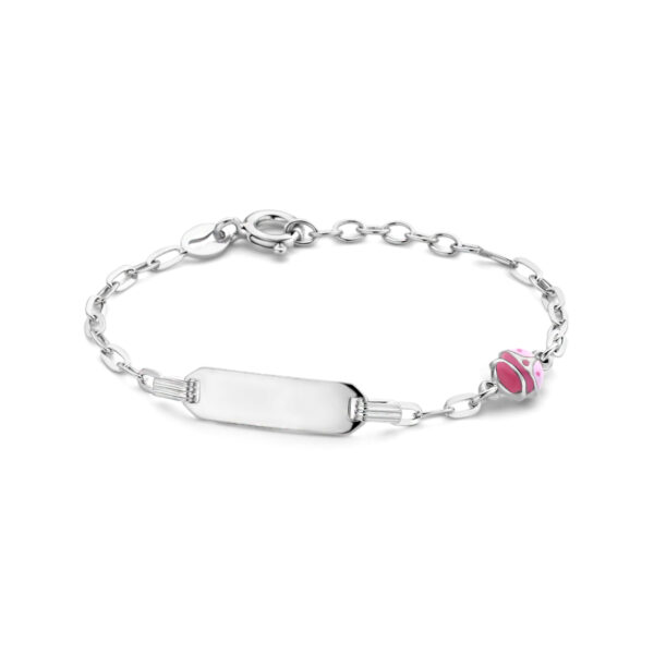 graveerarmband lieveheersbeestje plaat 5,0 mm 11 + 2 cm zilver gerhodineerd