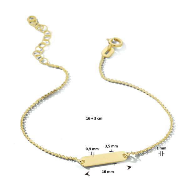 graveerarmband plaat 3,5 mm 16 - 19 cm 14K geelgoud - Afbeelding 2