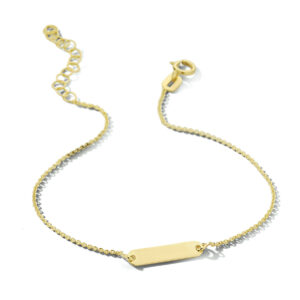 graveerarmband plaat 3,5 mm 16 - 19 cm 14K geelgoud