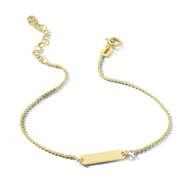 graveerarmband plaat 3,5 mm 16 - 19 cm 14K geelgoud