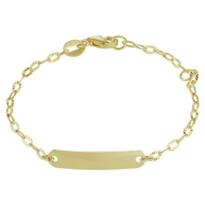 graveerarmband plaat 4,0 mm 11 - 13 cm 14K geelgoud