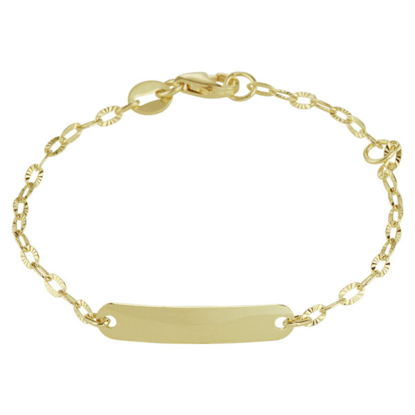 graveerarmband plaat 4,0 mm 11 - 13 cm 14K geelgoud