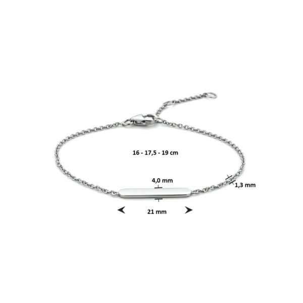 graveerarmband plaat 4,0 mm 16 - 17,5 - 19 cm zilver gerhodineerd - Afbeelding 3