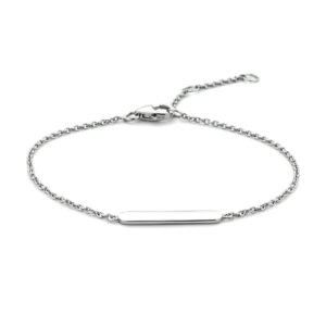 graveerarmband plaat 4,0 mm 16 - 17,5 - 19 cm zilver gerhodineerd