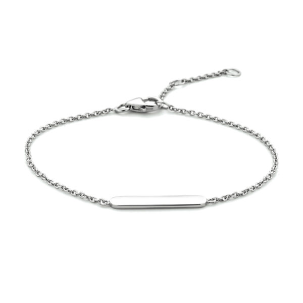 graveerarmband plaat 4,0 mm 16 - 17,5 - 19 cm zilver gerhodineerd
