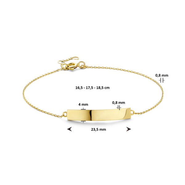 graveerarmband plaat 4,0 mm 16,5 - 17,5 - 18,5 cm 14K geelgoud - Afbeelding 3