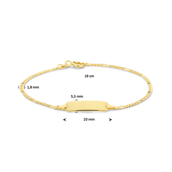 graveerarmband plaat 5,3 mm 15,5 - 19 cm 14K geelgoud - Afbeelding 3