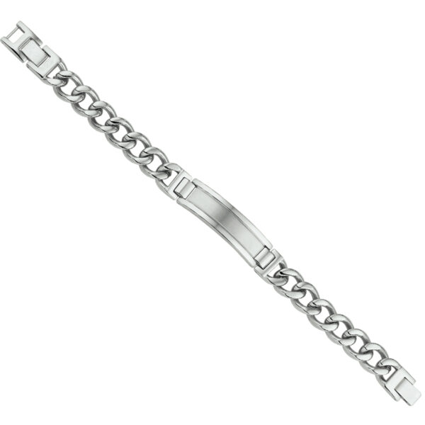 graveerarmband poli/mat plaat 12 mm 21,5 + 1,5 cm edelstaal - Afbeelding 2