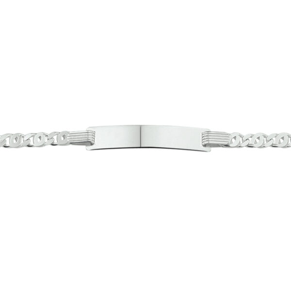 graveerarmband valkenoog plaat 5,0 mm 14-16 cm zilver gerhodineerd