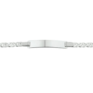 graveerarmband valkenoog plaat 5,0 mm 14-16 cm zilver gerhodineerd