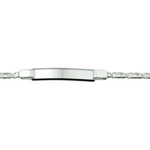 graveerarmband valkenoog plaat 6 mm 18 cm zilver wit
