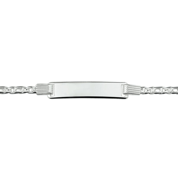 graveerarmband valkenoog plaat 6,0 mm zilver wit
