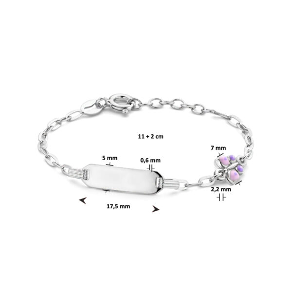 graveerarmband vlinder plaat 5,0 mm 11 + 2 cm zilver gerhodineerd - Afbeelding 3