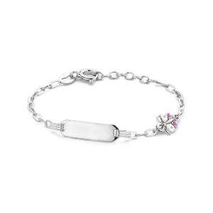 graveerarmband vlinder plaat 5,0 mm 11 + 2 cm zilver gerhodineerd