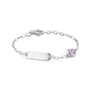 graveerarmband vlinder plaat 5,0 mm 11 + 2 cm zilver gerhodineerd