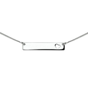 graveercollier hart plaat 5,0 mm 41 + 5 cm zilver gerhodineerd