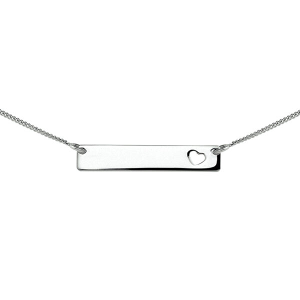 graveercollier hart plaat 5,0 mm 41 + 5 cm zilver gerhodineerd