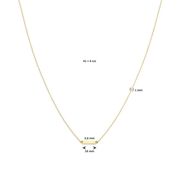 graveercollier plaat 16 mm 41 + 4 cm 14K geelgoud - Afbeelding 4