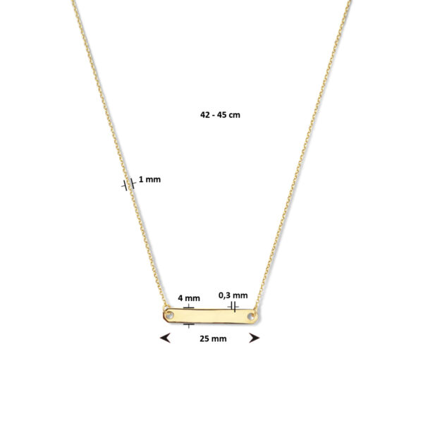 graveercollier plaat 4,0 mm 42 - 45 cm 14K geelgoud - Afbeelding 4