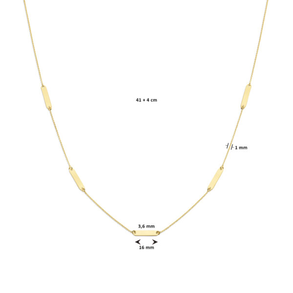 graveercollier plaatjes 16 mm 41 + 4 cm 14K geelgoud - Afbeelding 4
