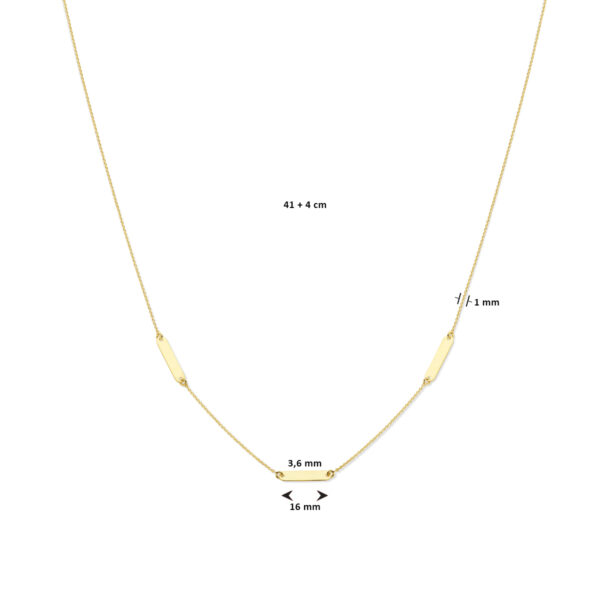 graveercollier plaatjes 16 mm 41 + 4 cm 14K geelgoud - Afbeelding 4