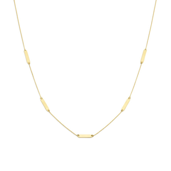 graveercollier plaatjes 16 mm 41 + 4 cm 14K geelgoud