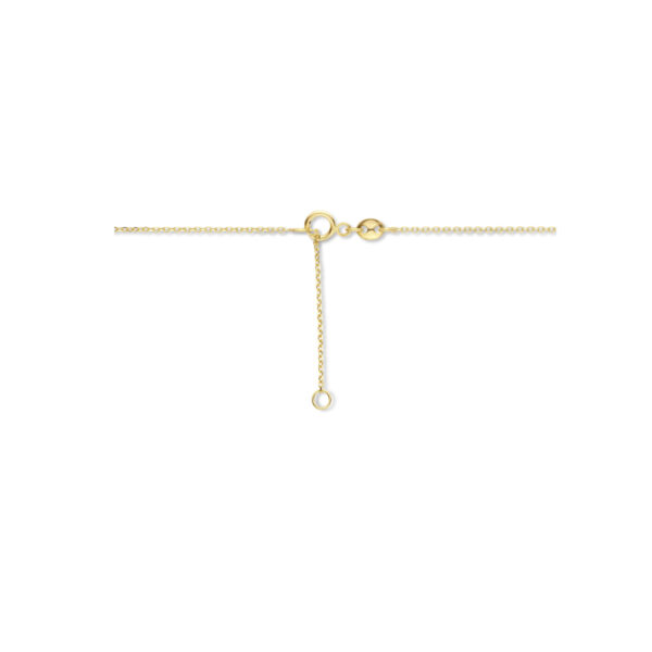 graveercollier rondje zirkonia 42 - 45 cm 14K geelgoud - Afbeelding 3