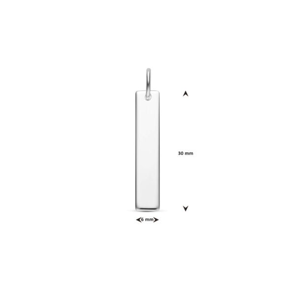 graveerhanger 30 mm zilver wit - Afbeelding 4