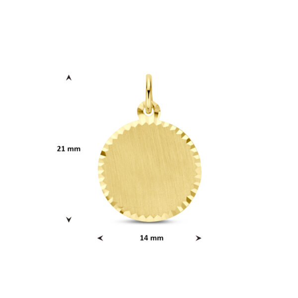 graveerhanger gediamanteerd 21 mm 14K geelgoud - Afbeelding 4