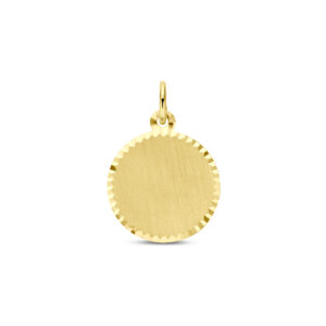 graveerhanger gediamanteerd 21 mm 14K geelgoud