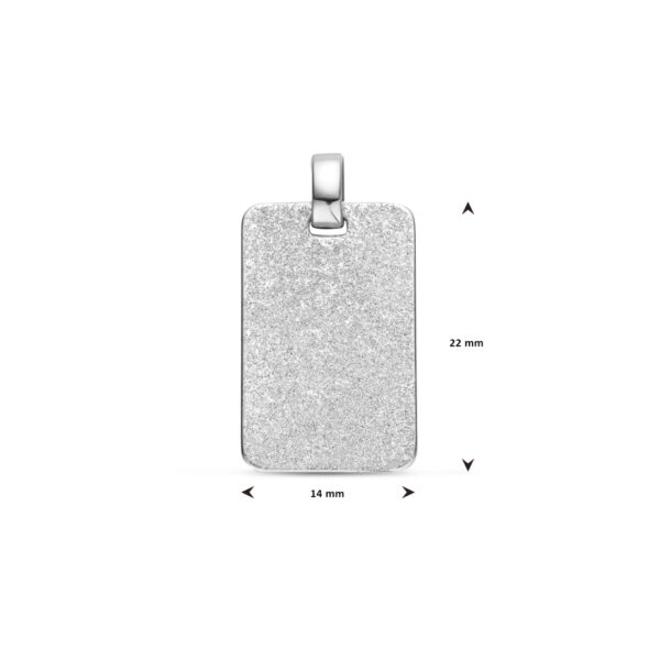 graveerhanger glitter gediamanteerd 22 mm zilver gerhodineerd - Afbeelding 4