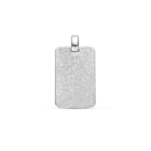 graveerhanger glitter gediamanteerd 22 mm zilver gerhodineerd