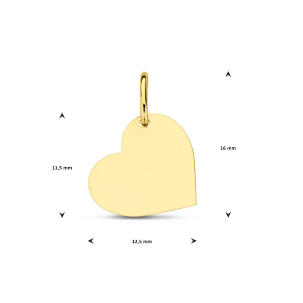 graveerhanger hart 14K geelgoud - Afbeelding 4