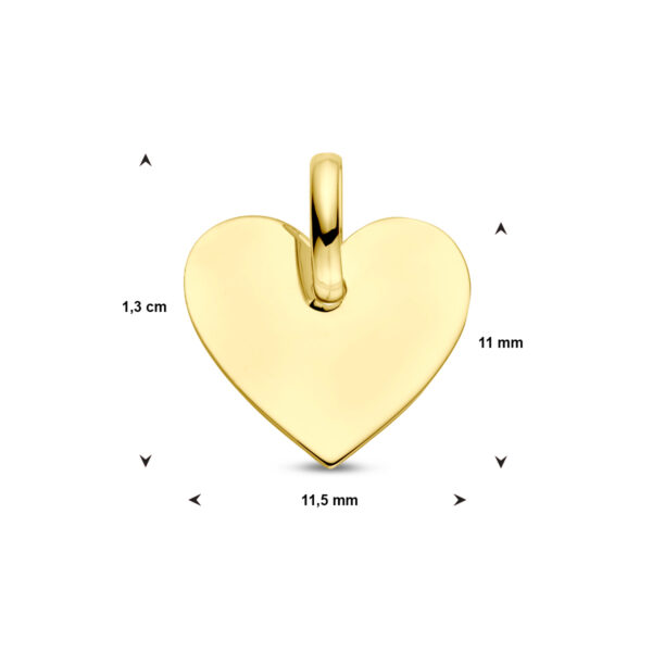 graveerhanger hart 14K geelgoud - Afbeelding 4