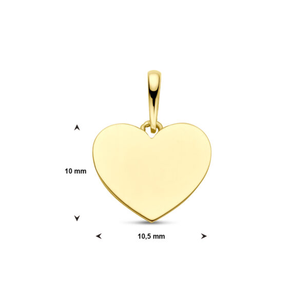 graveerhanger hart 14K geelgoud - Afbeelding 5