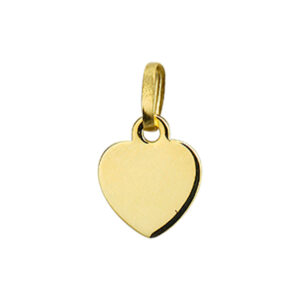 graveerhanger hart poli/mat 14K geelgoud