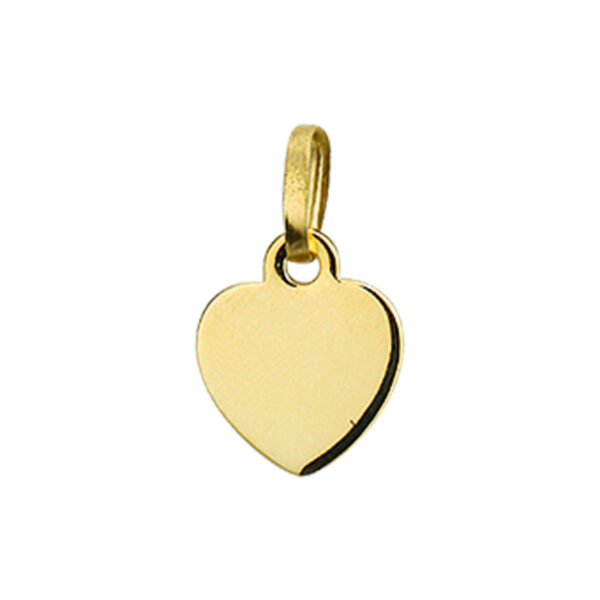 graveerhanger hart poli/mat 14K geelgoud