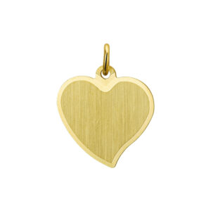 graveerhanger hart poli/mat 14K geelgoud