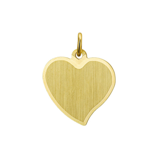 graveerhanger hart poli/mat 14K geelgoud