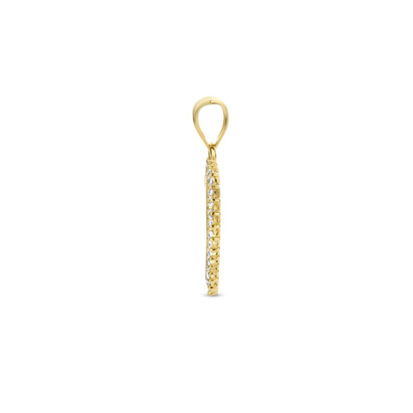 graveerhanger hart zirkonia 14K geelgoud - Afbeelding 3