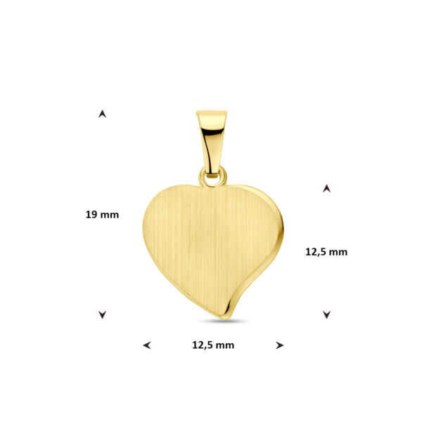 graveerhanger hartje 19 mm 14K geelgoud - Afbeelding 4